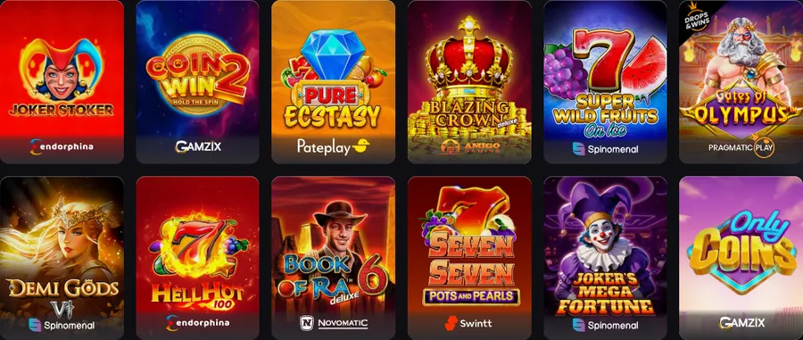 Popularne automaty w lobby altaris casino online: Joker Stoker, Gates of Olympus, Book of Ra Deluxe 6